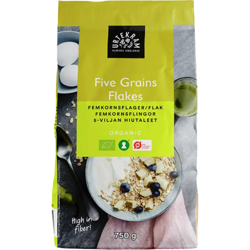 Urtekram Femkornsflager Ø 750 gr.