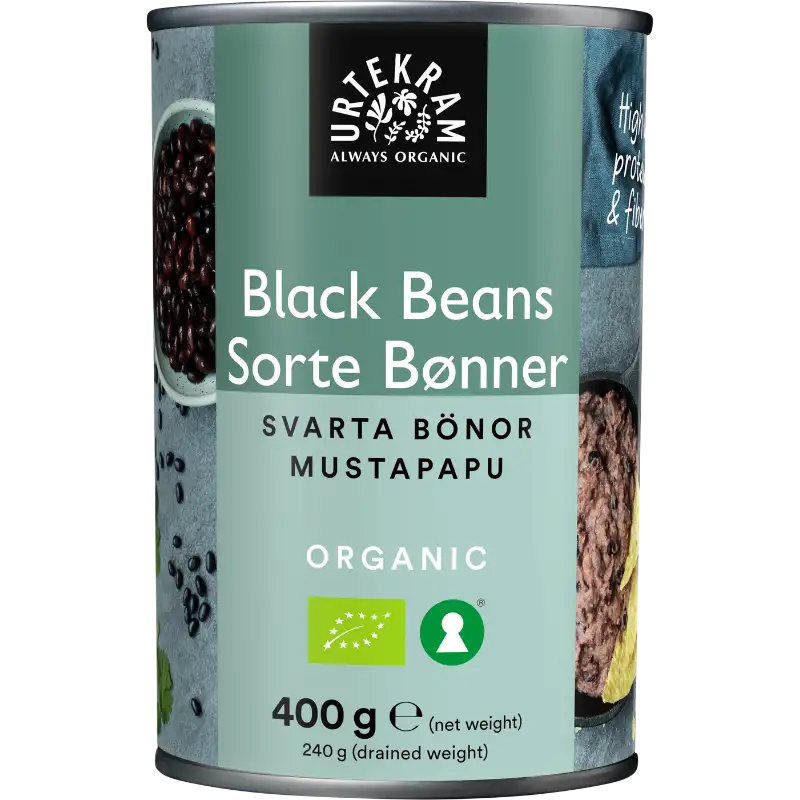 Urtekram Sorte bønner dåse Ø (400 g)