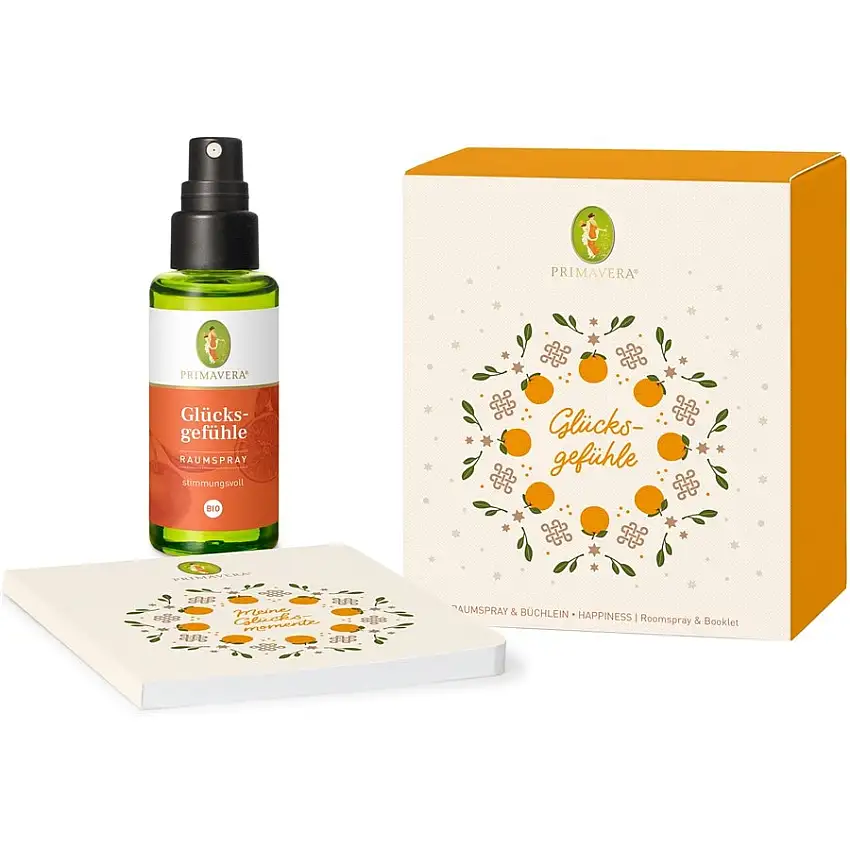 Primavera Rumspray Gavesæt Feelings of happiness rumspray 50 ml + 1x notesbog / 1 Stk.