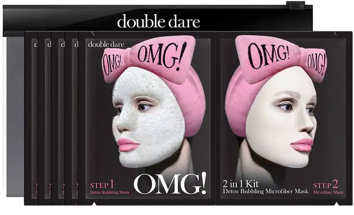 OMG! Double Dare 2 in 1 Kit Bubbling Microfiber Mask 5 stk