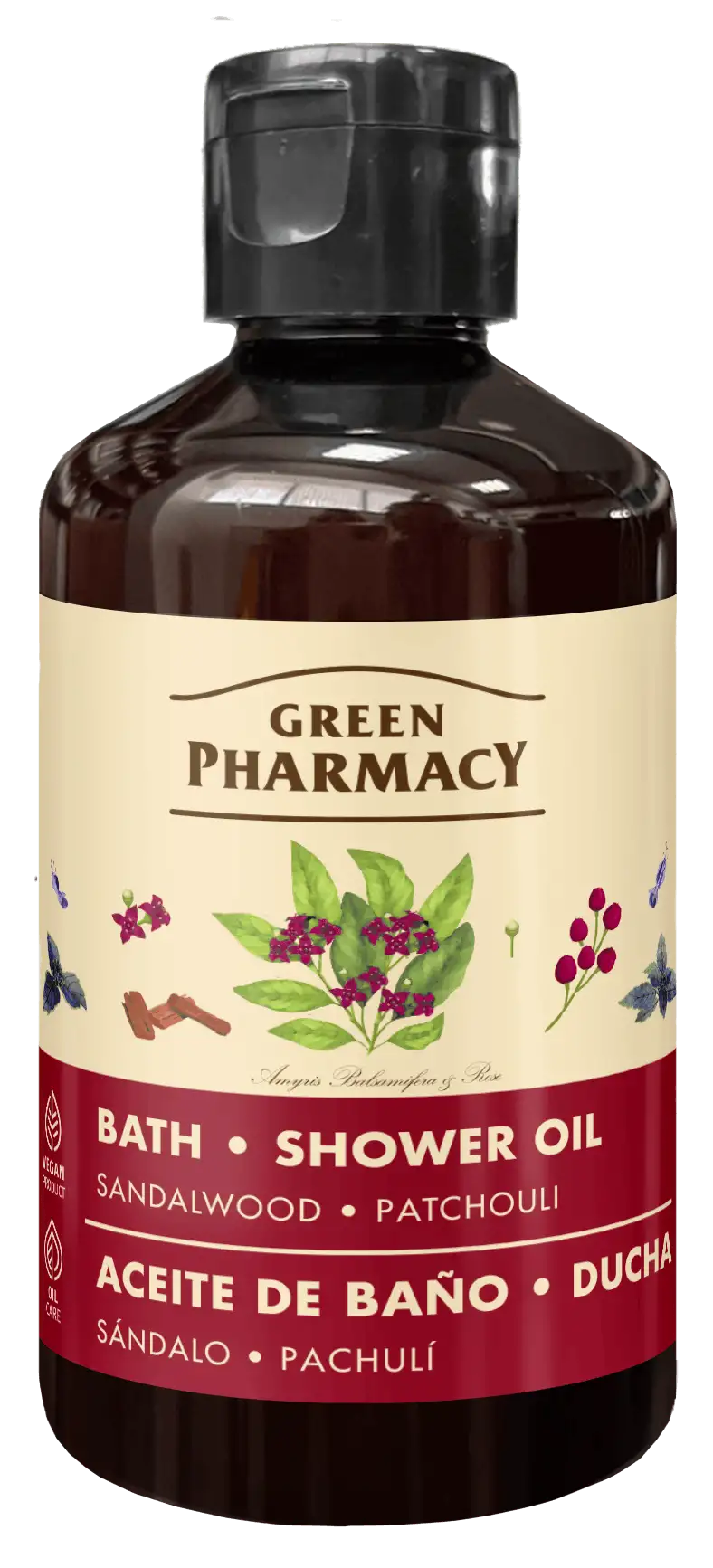 Green Pharmacy Bath and Shower Oil Sandalwood and Patchouli 250 ml