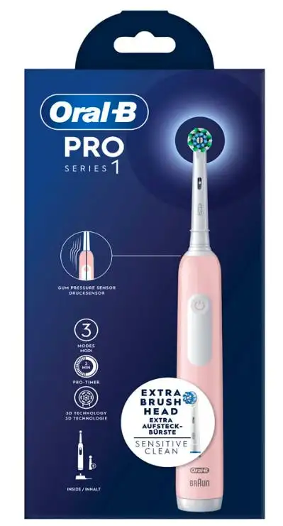 Oral-B Pro 1 Pink Electric Toothbrush + Brush Head 1 stk
