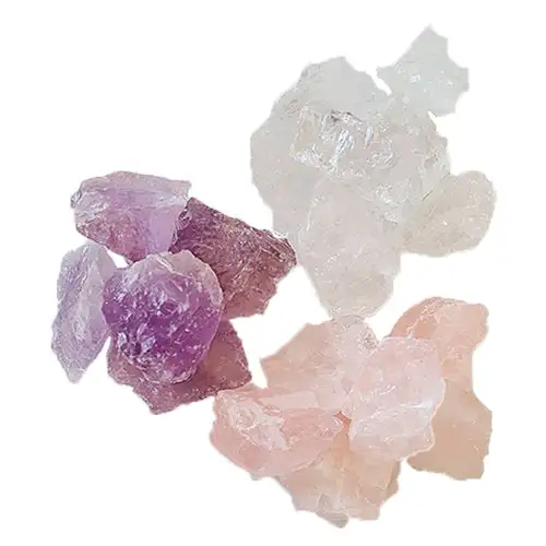 Golden Triangle Krystalpakke Rosakvarts, Ametyst & Bjergkrystal | 600 gr