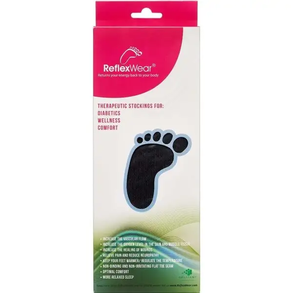 REFLEXWEAR TERAPEUTISK ANKELSTRØMPE (S/TYK/SORT)