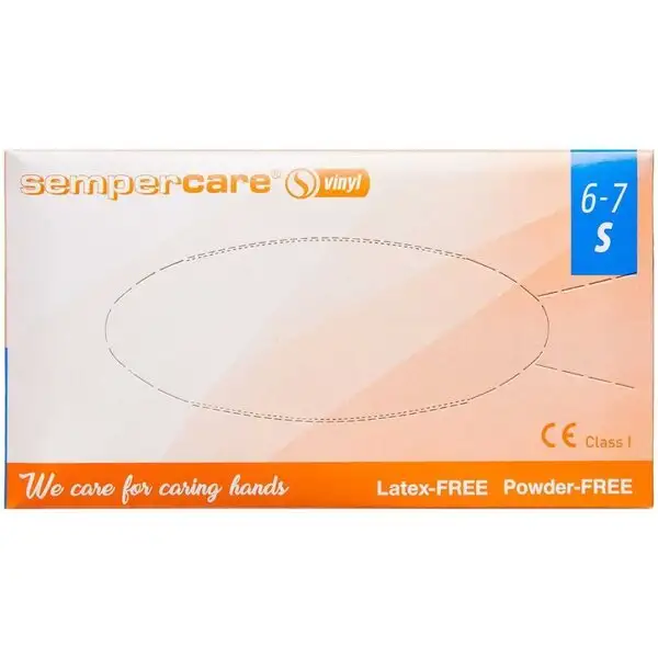SEMPERCARE VINYL HANDSKER U/PUDDER (S)