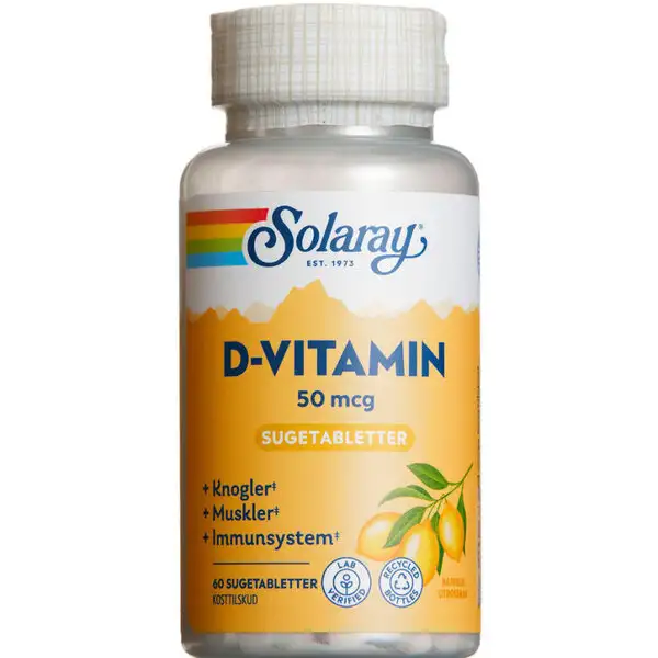 SOLARAY D-VITAMIN SUGETABLETTER