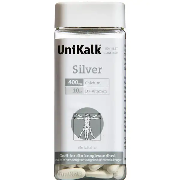 UNIKALK SILVER TABLETTER (180 STK.)