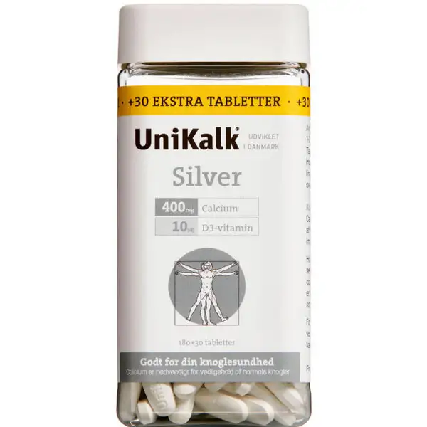 UNIKALK SILVER TABLETTER (210 STK.)