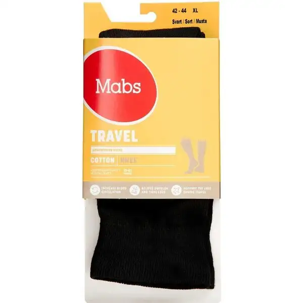 MABS TRAVEL REJSESTRØMPER (SORT/XL)