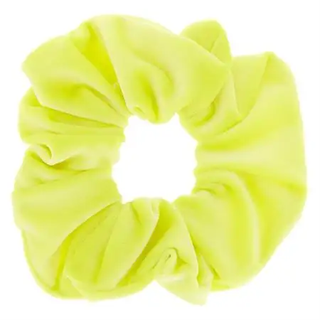 Scrunchie - Velour & elastisk - Neon Gul (U)