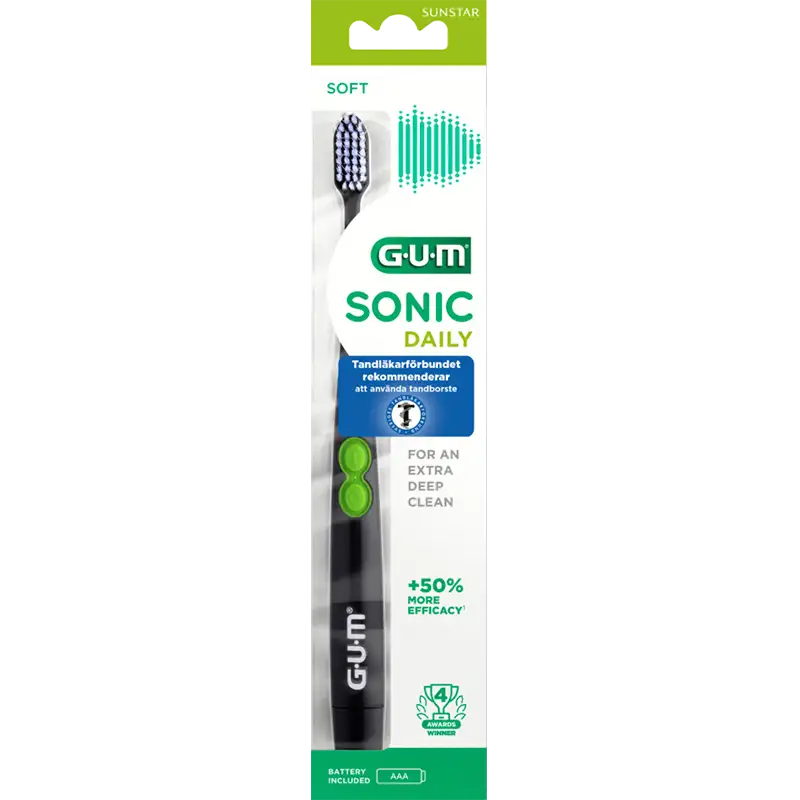 GUM Batteritandbørste Sonic Sort (1 stk)