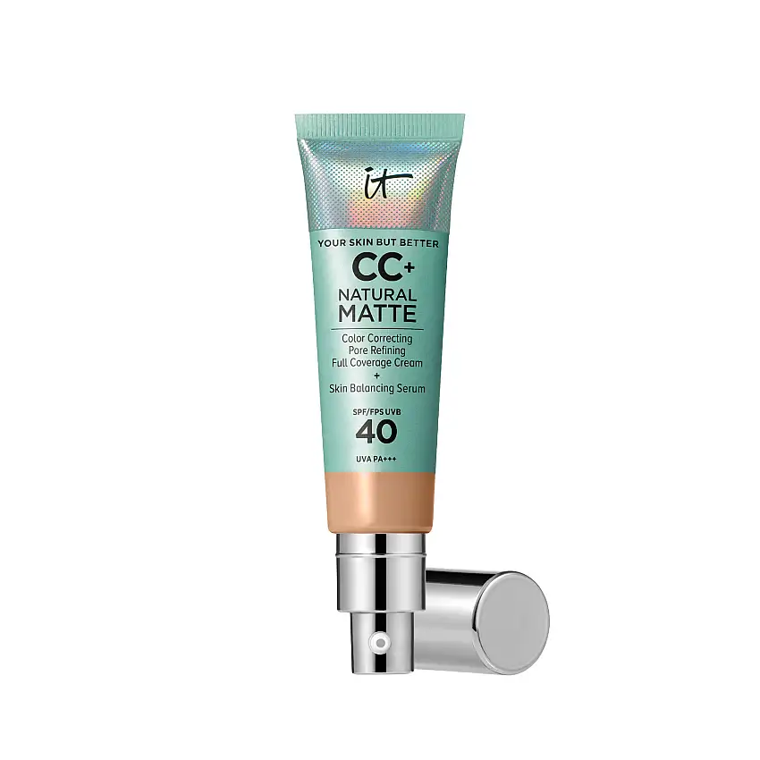 IT Cosmetics CC+ Cream Natural Matte Foundation for Oily Skin with SPF 40 Neutral Medium