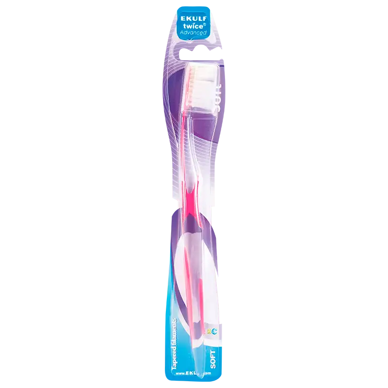 Ekulf Twice Advanced Voksen Tandbørste Ass. Farve (1 stk)