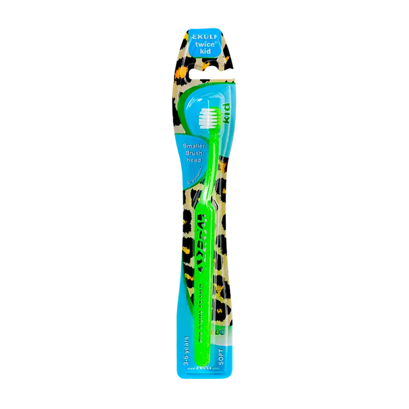 Ekulf Twice Kid Tandbørste 3-6 År Ass. Farve (1 stk)