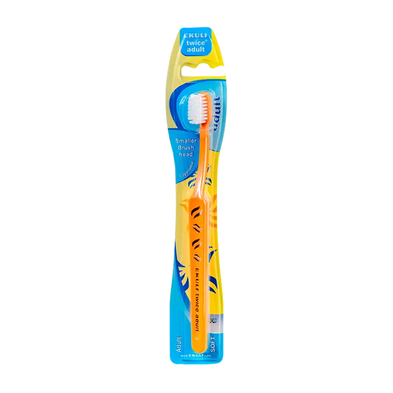 Ekulf Twice Voksen Tandbørste Ass. Farve (1 stk)