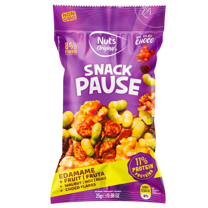 Nuts Original Snack Pause - Edamame, Fruit, Walnut & Choco Flakes (25 g)