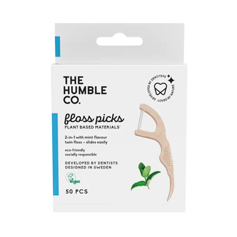The Humble Co. Dental Floss Picks Mint (50 stk)