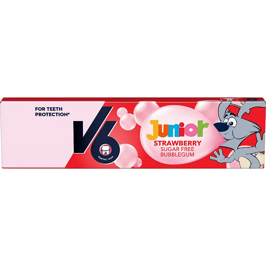 V6 Tyggegummi Junior Strawberry 22 g