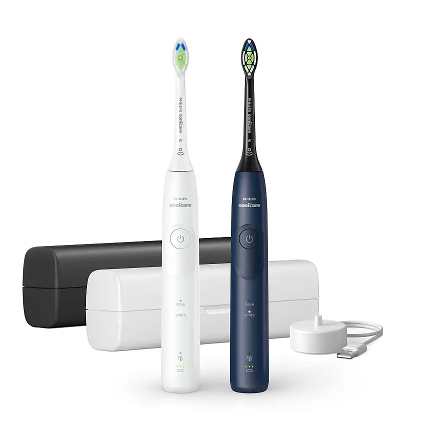 Philips Sonicare 5500 Series Genopladelig Sonisk Tandbørste Hvid & Marineblå