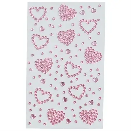 SOHO Hearts Selvklæbende Ansigtsrhinsten til ansigt, makeup, negle, krop, håndværk - Pink (U)
