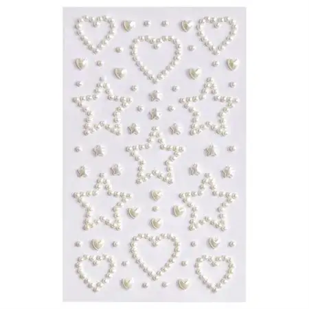 SOHO Hearts & Stars Selvklæbende Ansigtsperler til ansigt, makeup, negle, krop, håndværk - Hvid (U)