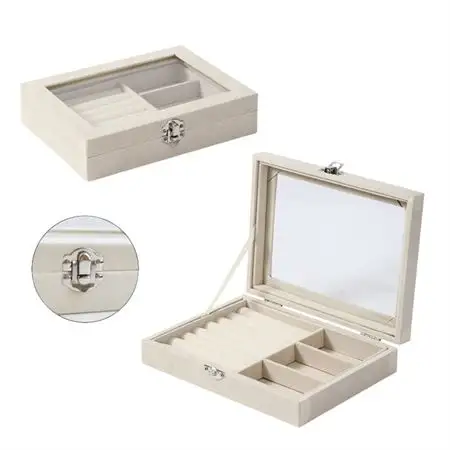 UNIQ Velvet Touch Smykkeskrin - Beige