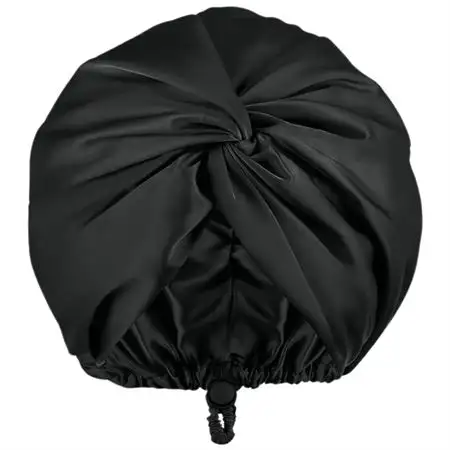SOHO Silk Satin Turban Bonnet - Sort