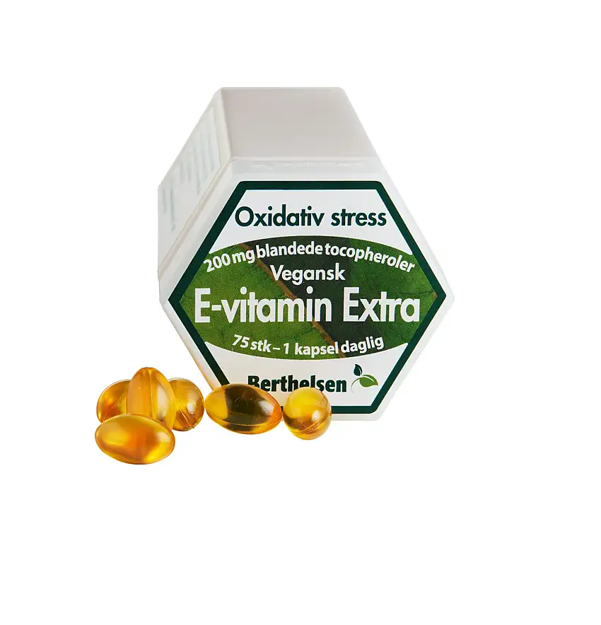 Berthelsen E-vitamin Extra 200 mg Vegansk 75 stk