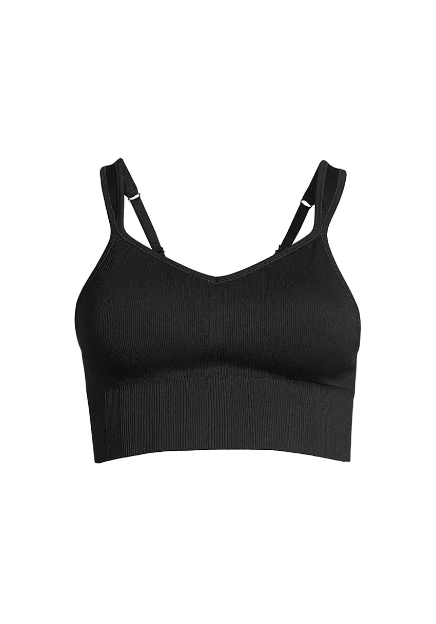 Casall Seamless Rib Padded Sports Bra Black S