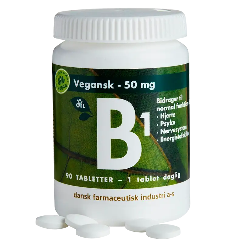 Grønne Vitaminer B1 50 mg Vegansk (90 tabl)
