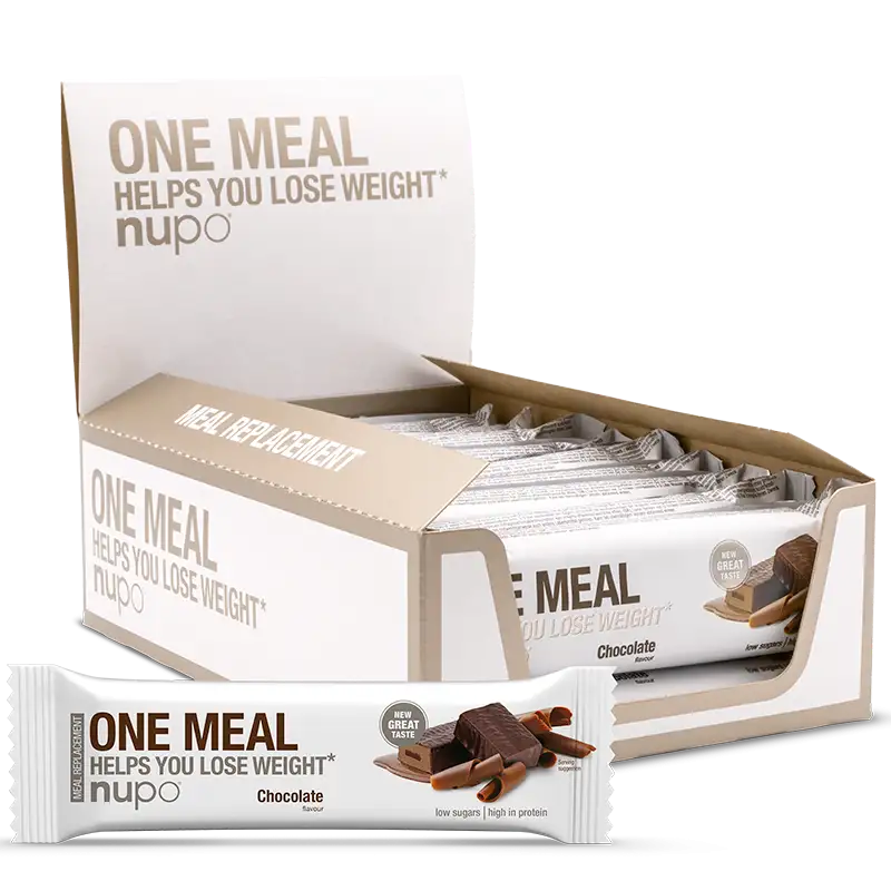 Nupo One Meal Bar Chocolate - Kasse M. 12 stk (1 kasse)