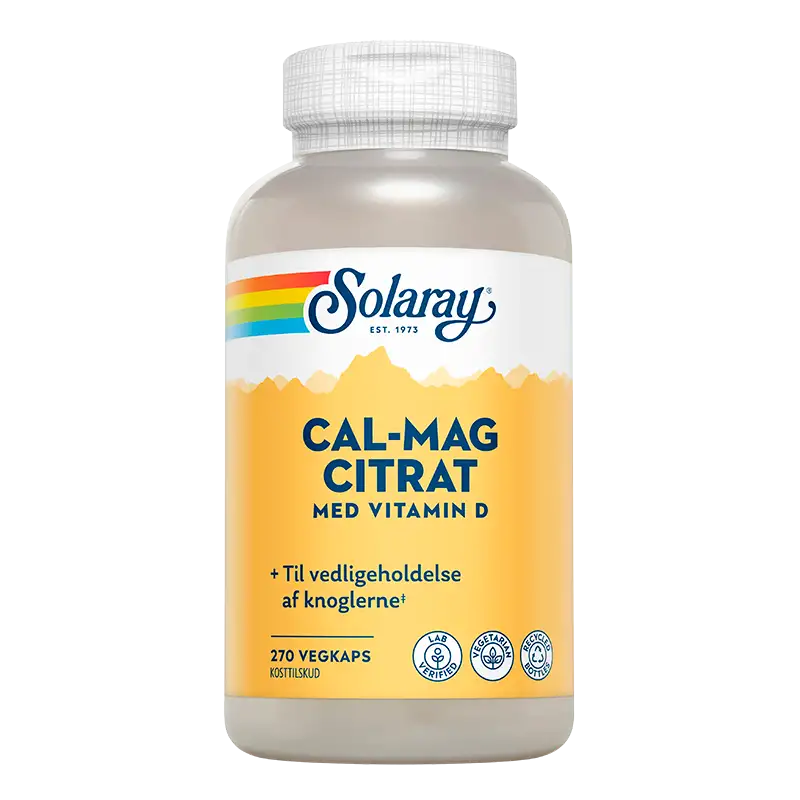 Solaray Cal-Mag Citrat Med D-Vitamin (270 kapsler)