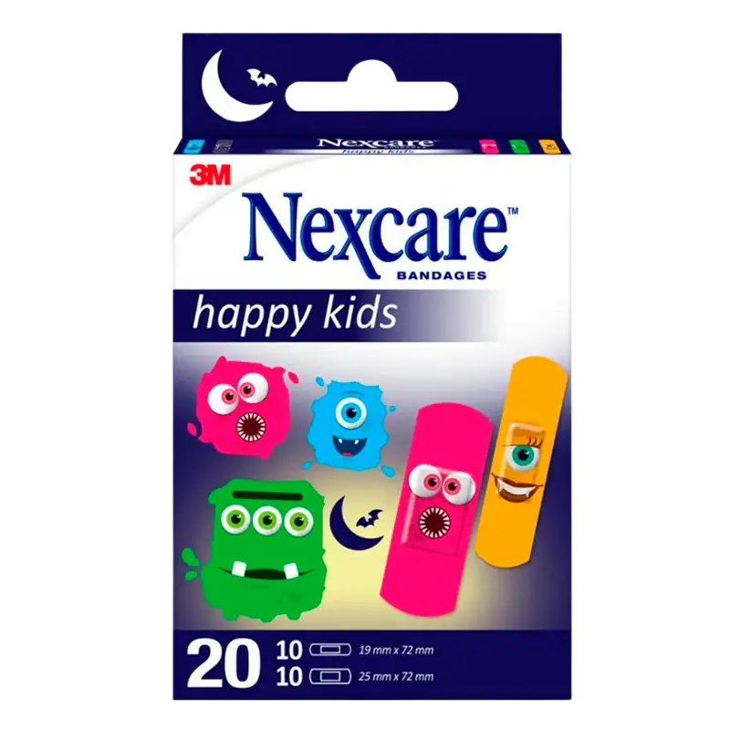 Nexcare Happy Kids Monster Plastre (20 stk)