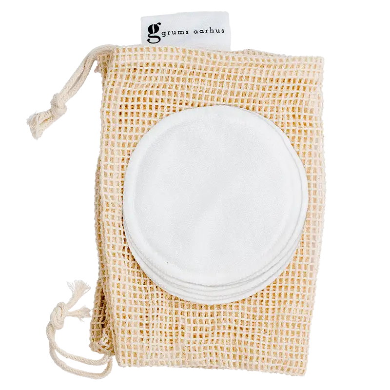Grums Genanvendelige Bambus/bomuld Rondeller (7 stk. + Vaskepose) (1 sæt)