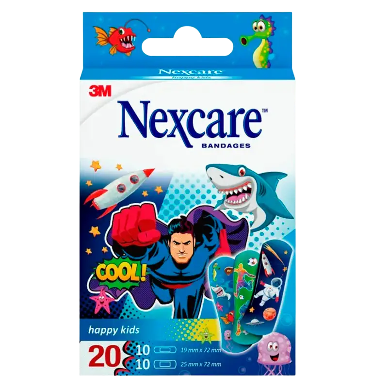 Nexcare Happy Kids Plasters, Assorted (20 stk)