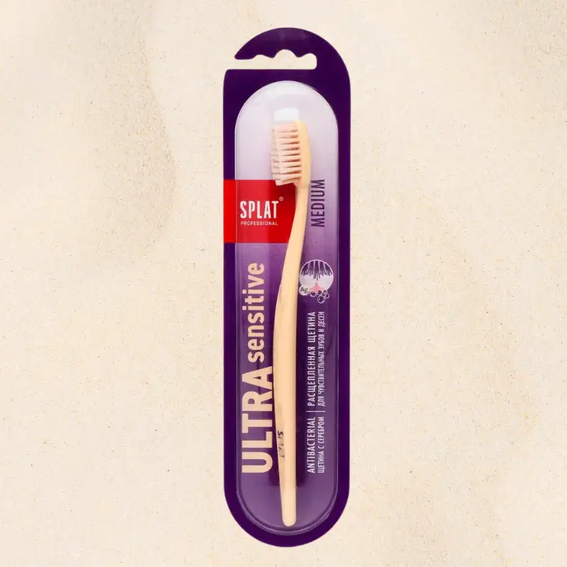 SPLAT® - ULTRA SENSITIVE TANDBØRSTE - MEDIUM - NATUR