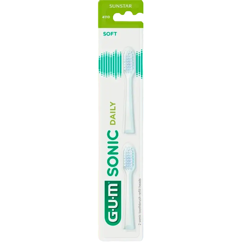 GUM Refill Sonic Hvid Børstehoveder (2 stk)