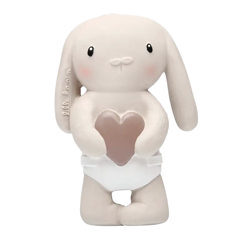 Lille Kanin Sanselegetøj Brun Hjerte (1 stk)