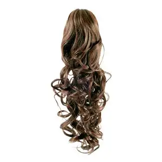 Pony tail Fiber extensions Curly Lysebrun 6#