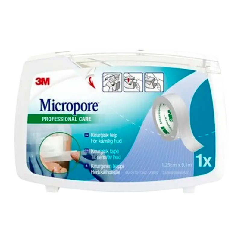 3M Micropore Kirurgisk Tape Hvid 1,25 cm x 9,14 m (1 stk)