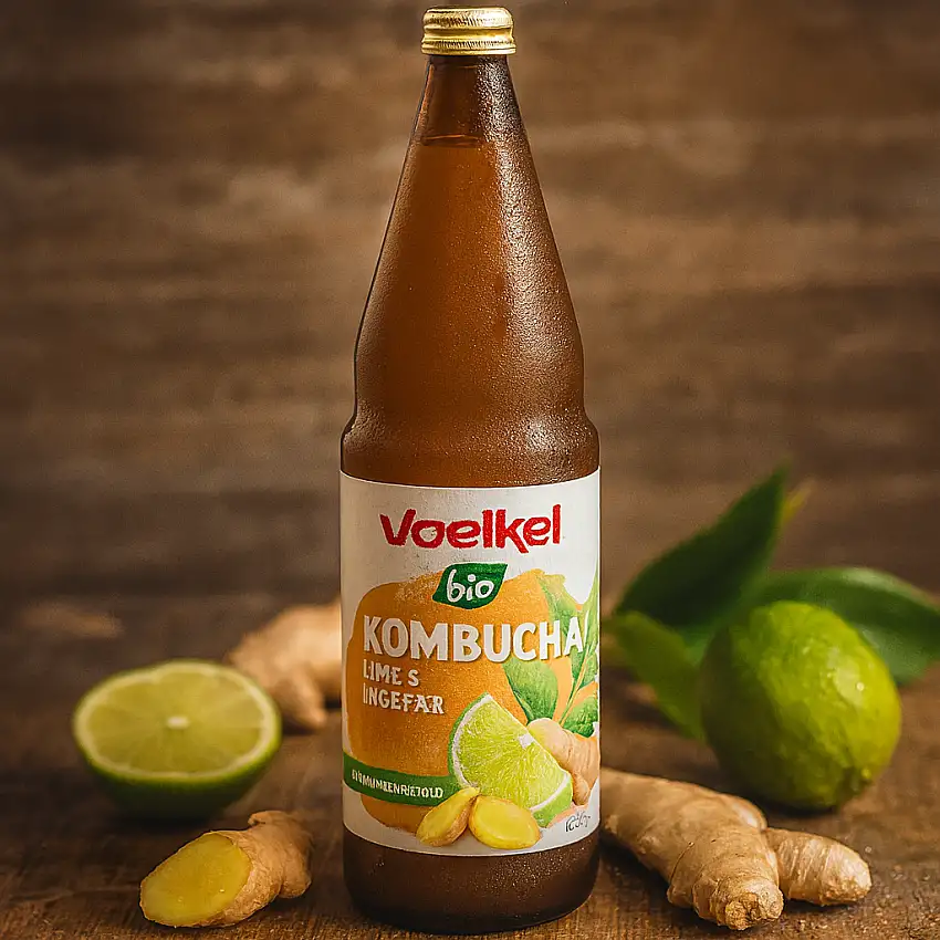 Voelkel - Kombucha Lime-Ingefær - Økologisk - 750 ml