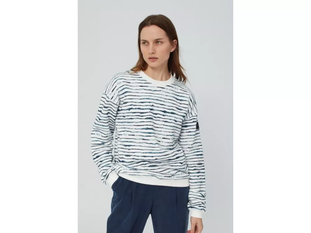 Ecoalf Akaroa Sweatshirt Woman Navy Stripe