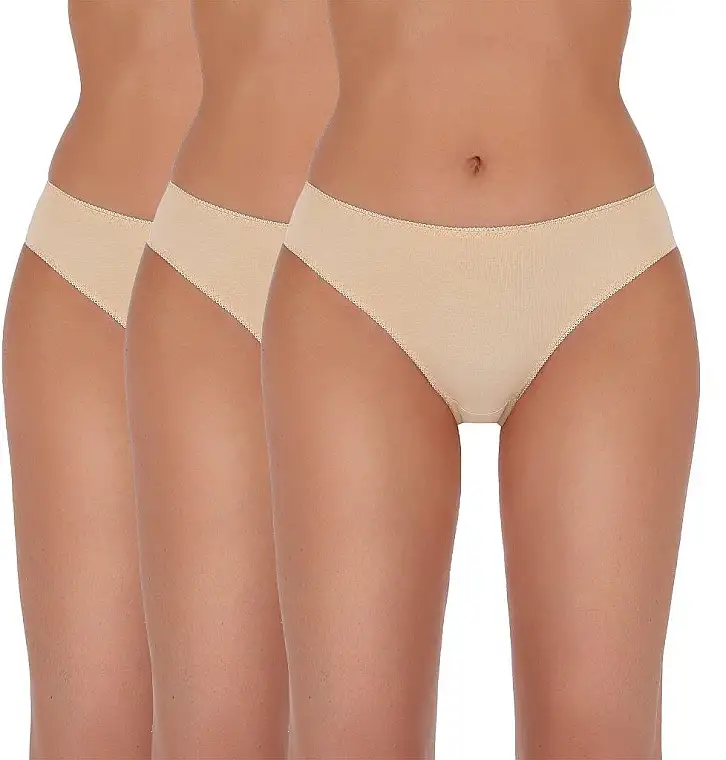 Brazilian trusser, Basic Panties 002, beige, 3 stk. 61996650