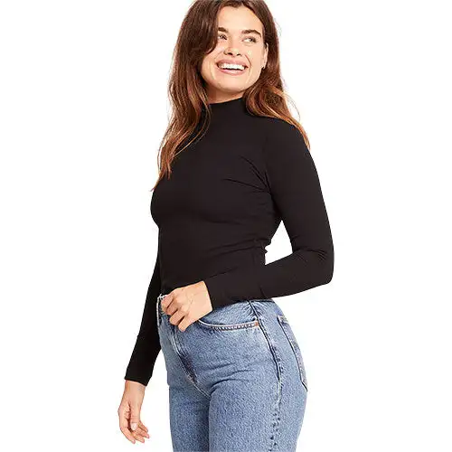 Women's Ribbed Turtleneck Top Sort | Str. Xl
