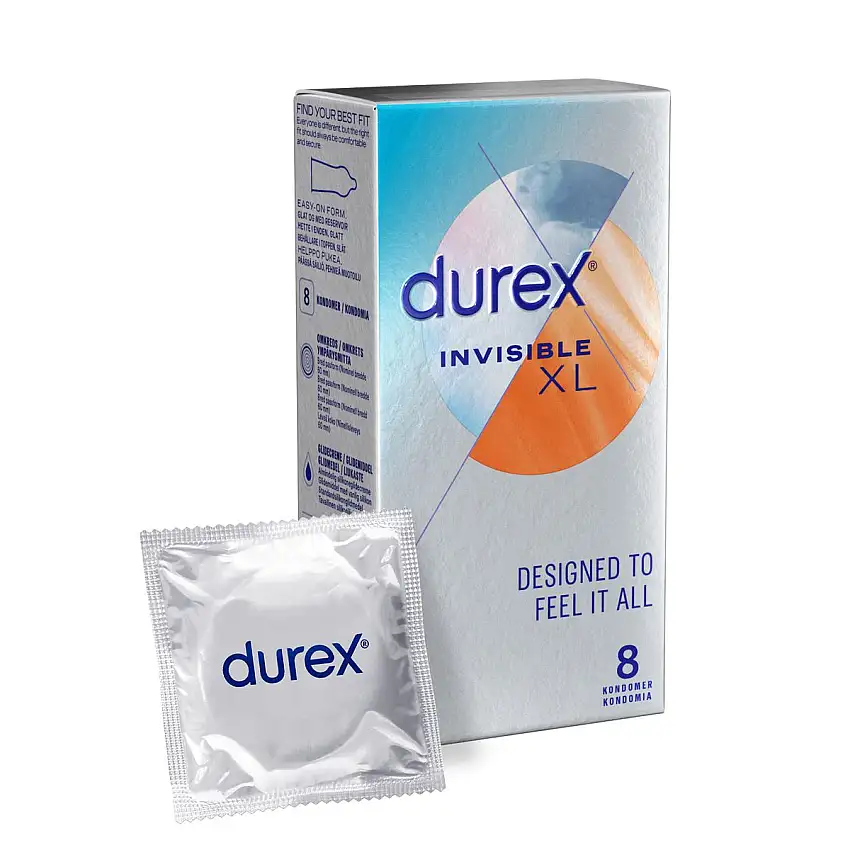 Durex Invisible III XL kondomer - 8 stk.