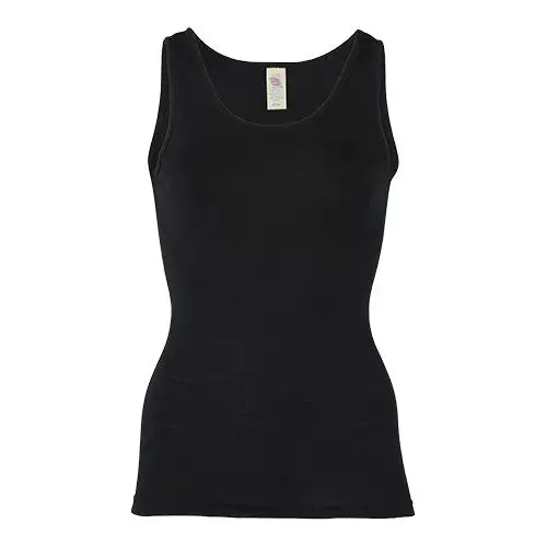 Top, Uld/silke, Black | Str. 42/44