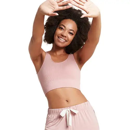 Ribbed Seamless Bra Dusty Pink | Str. Xl