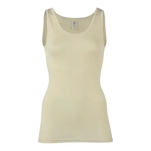 Top, Uld/silke, Natural | Str. 46/48