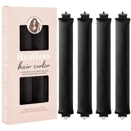 SOHO Heatless Hair Curlers Overnight - Skånsomme og Holdbare Salon Krøller - Black