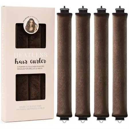 SOHO Heatless Hair Curlers Overnight - Skånsomme og Holdbare Salon Krøller - Brown